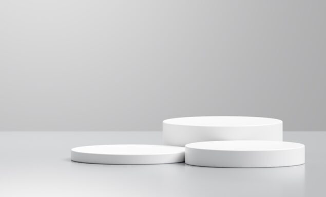 White round winner minimal podiums for placing products 3D background